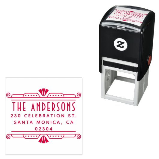 エレガントアールデコフレームファミリ名差出人住所 セルフインキングスタンプ (インサイチュ)