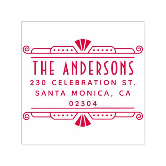 エレガントアールデコフレームファミリ名差出人住所 セルフインキングスタンプ (デザイン)