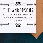 エレガントアールデコフレームファミリ名差出人住所 セルフインキングスタンプ