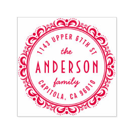 エレガントアールデコフレーム差出人住所カスタム セルフインキングスタンプ