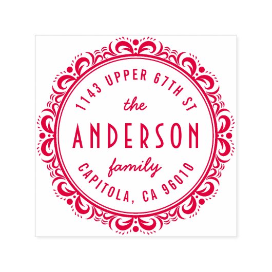 エレガントアールデコフレーム差出人住所カスタム セルフインキングスタンプ (デザイン)