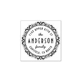 エレガントアールデコフレーム差出人住所カスタム ラバースタンプ (インプリント)