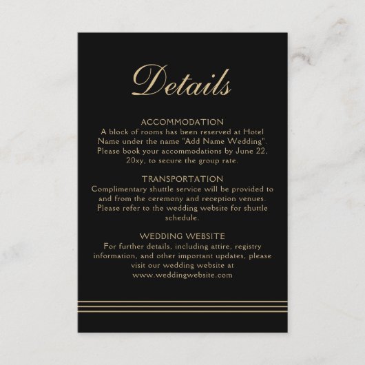 エレガントアールデコブクラシックラック金ゴールド エンクロージャーカード (正面)