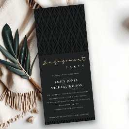 エレガントアールデコブモダンラック金ゴールドフォント婚約 招待状