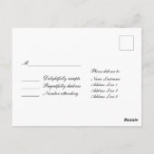 エレガントアールデコブラック金ゴールドフレシンプルームRSVP ポストカード (裏面)