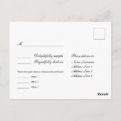 エレガントアールデコブラック金ゴールドフレーム食事の選択RSVP ポストカード (裏面)