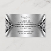 エレガントアールデコブラック銀フローラメタルの外観 名刺 (裏面)