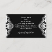 エレガントアールデコブラック銀フローラ 名刺 (裏面)