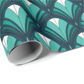 エレガントアールデコブルーグリーンラグジュアリーヴィンテージパターン ラッピングペーパー (ロールコーナー)