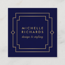 エレガントアールデコプロフェッショナル海軍/金ゴールド