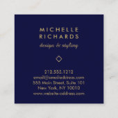 エレガントアールデコプロフェッショナル海軍/金ゴールド スクエア名刺 (裏面)