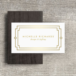 エレガントアールデコプロフェッショナル白/金ゴールド 名刺