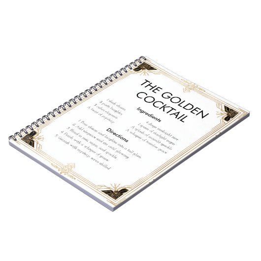 エレガントアールデコレシピデザイン ノートブック (左側)