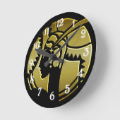 エレガントアールデコレディ金ゴールドヴィンテージラウンドクロック ラウンド壁時計 (傾斜)