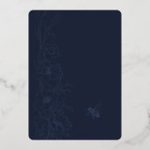 エレガントアールデコワイルドフラワー結婚式招待状 箔招待状 (裏面)