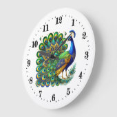 エレガントアールデコ孔雀 ラージ壁時計 (傾斜)