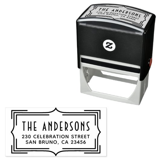 エレガントアールデコ枠 |カスタム差出人住所 セルフインキングスタンプ (インサイチュ)