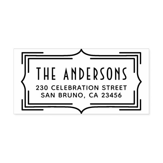 エレガントアールデコ枠 |カスタム差出人住所 セルフインキングスタンプ (デザイン)