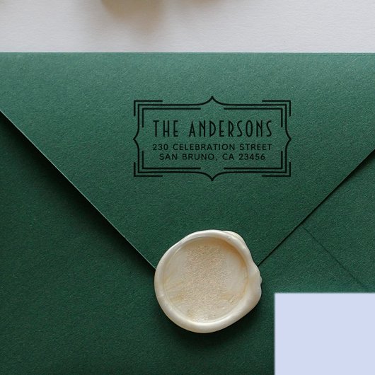 エレガントアールデコ枠 |カスタム差出人住所 ラバースタンプ