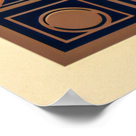 エレガントアールデコ海辺の街並 ポスター (角)