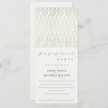 エレガントアールデコ白モダン銀婚約