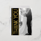 エレガントアールデコ結婚の写真感謝していポストカード 箔シーズンポストカード (正面/裏面)
