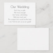 エレガントアールデコ結婚の贈答用詩 エンクロージャーカード (正面/裏面)