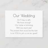 エレガントアールデコ結婚の贈答用詩 エンクロージャーカード (正面)