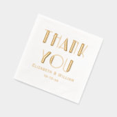 エレガントアールデコ結婚タイポグラフィありがとうご#1 箔ナプキン (左)