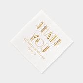 エレガントアールデコ結婚タイポグラフィありがとうご#1 箔ナプキン (右)