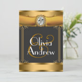 エレガントアールデコ結婚式招待状 招待状 (スタンド正面)