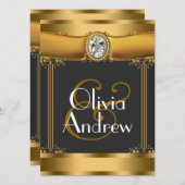 エレガントアールデコ結婚式招待状 招待状 (正面/裏面)