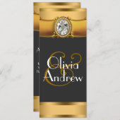 エレガントアールデコ結婚式招待状 招待状 (正面/裏面)