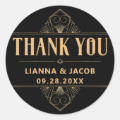 エレガントアールデコ結婚 ラウンドシール (正面)