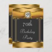 エレガントアールデコ誕生会 招待状 (正面/裏面)