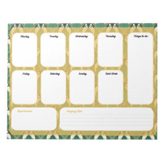 エレガントアールデコ週間プランナー – 週間 ノートパッド