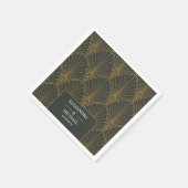 エレガントアールデコ金ゴールドグ結婚リーン スタンダードカクテルナプキン (角)