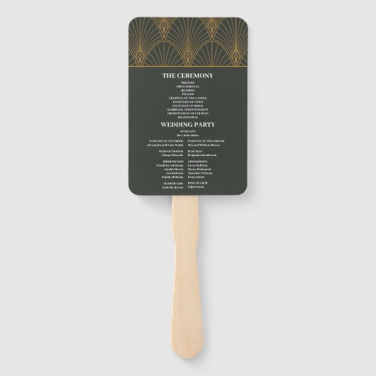 エレガントアールデコ金ゴールドグ結婚リーン ハンドファン (裏面)