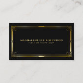 エレガントアールデコ金ゴールドフレーム（黒） 名刺 (正面)