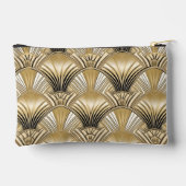 エレガントアールデコ金ゴールド黒パターン アクセサリーポーチ (裏面)