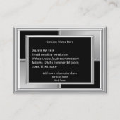 エレガントアールデコ銀黒幾何金属 名刺 (裏面)