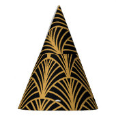 エレガントアールデコ、シームレスなゴールデンオーナメント。 パーティーハット (左)