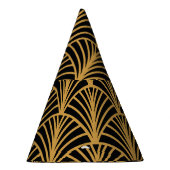 エレガントアールデコ、シームレスなゴールデンオーナメント。 パーティーハット (右)