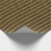 エレガントアールデコ、シームレスなゴールデンオーナメント。 ラッピングペーパー (角)