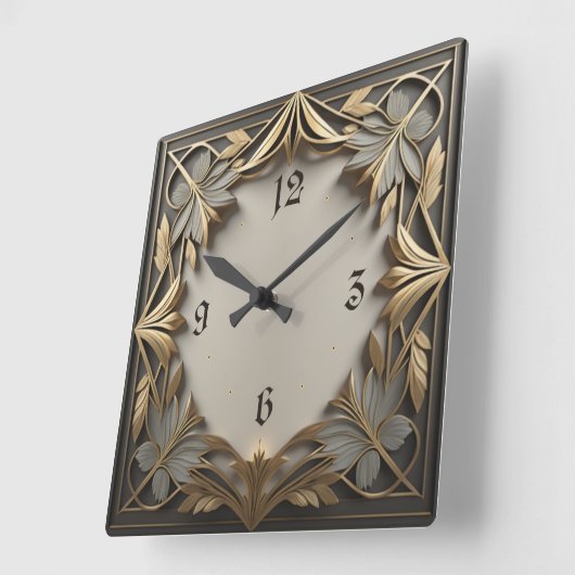 エレガントアールデコ スクエア壁時計 (傾斜)