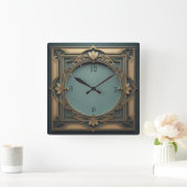 エレガントアールデコ スクエア壁時計 (ホーム)
