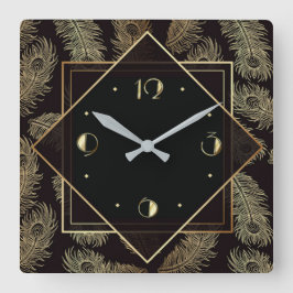 エレガントアールデコ スクエア壁時計