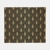 エレガントアールデコ:ヴィンテージ抽象芸術 フリースブランケット (正面(横))