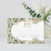 エレガントアールヌーボーウェディングRSVPカード 招待状 (スタンド正面)