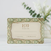 エレガントアールヌーボーウェディングRSVPカード 招待状 (スタンド正面)